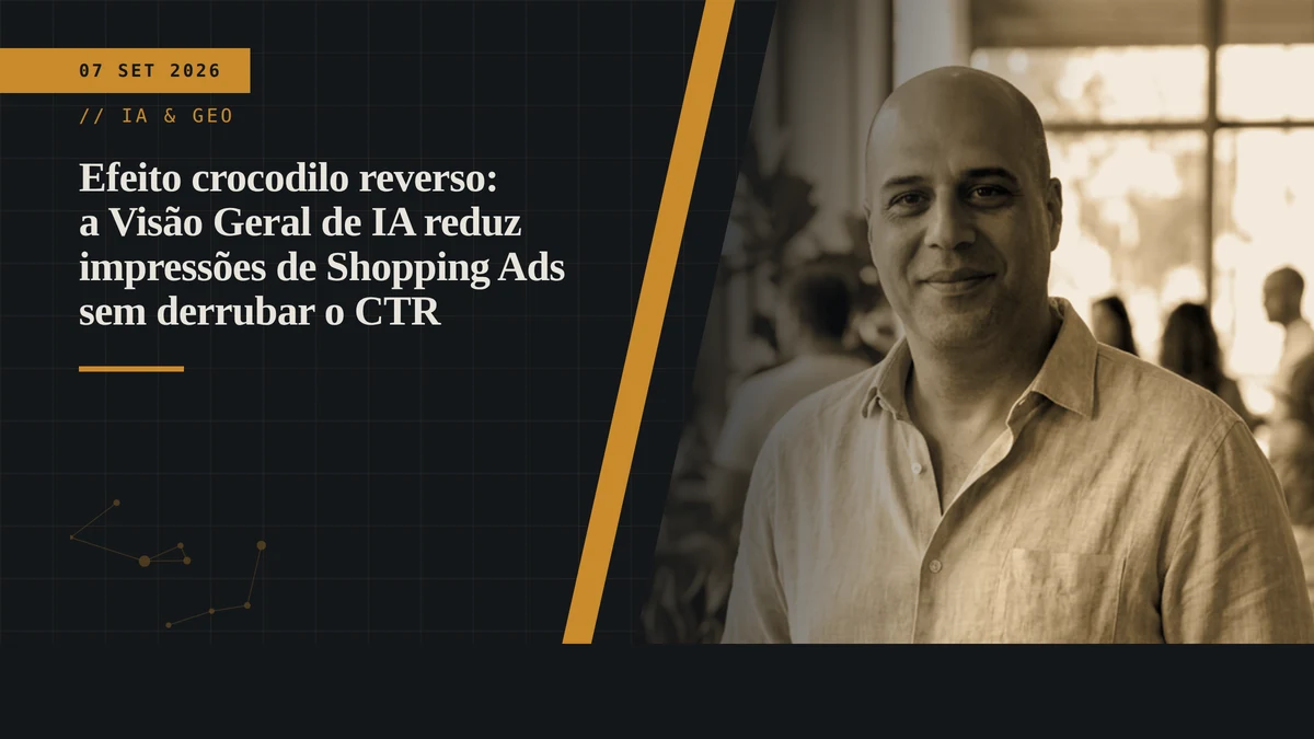Efeito crocodilo reverso: a Visão Geral de IA reduz impressões de Shopping Ads sem derrubar o CTR